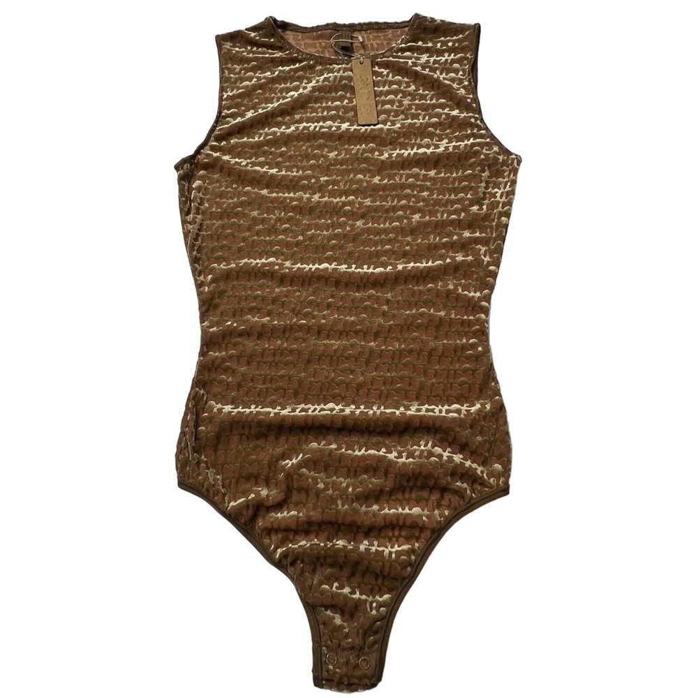 SKIMS Velvet Logo Bodysuit Chai Womens XXS
